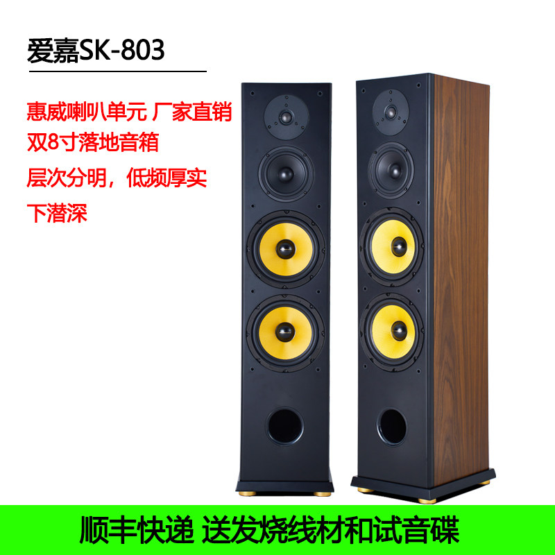 爱嘉音响SK803双8寸发烧HIFI落地音箱采用惠威喇叭家庭影院高保真