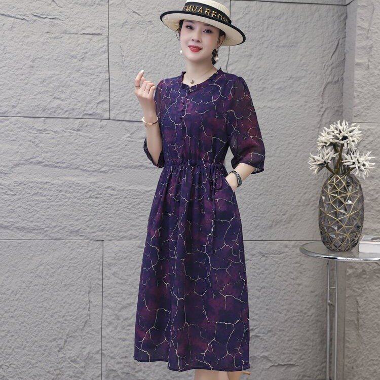 法式裂纹连衣裙女2025年夏季新款
