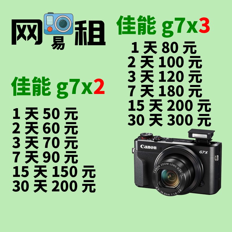 Canon PowerShot G7XII G7X3 Beauty Selfie Travel Camera Rental Camera Rental