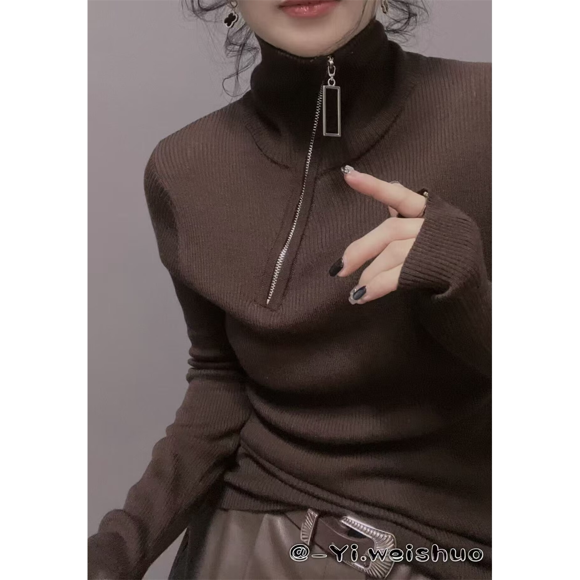 衣唯硕秋冬高领针织打底衫女上衣