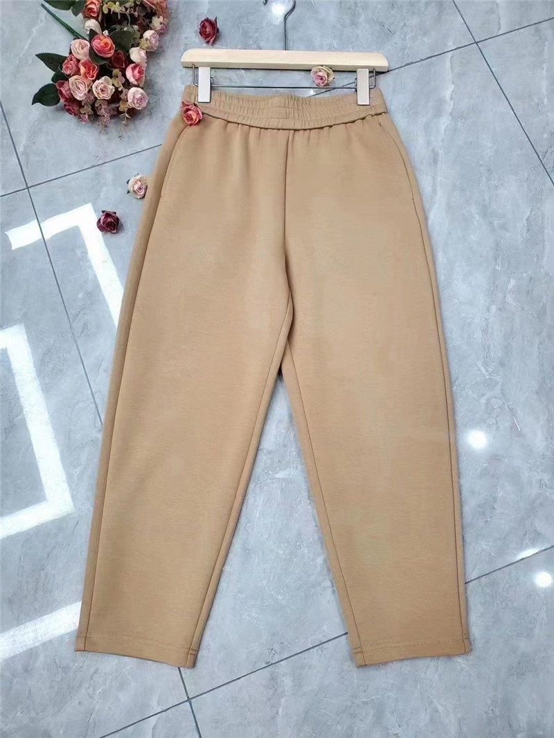 菲玛掂230012哈伦裤宽松松紧高腰显瘦休闲空气棉2023春新款女裤