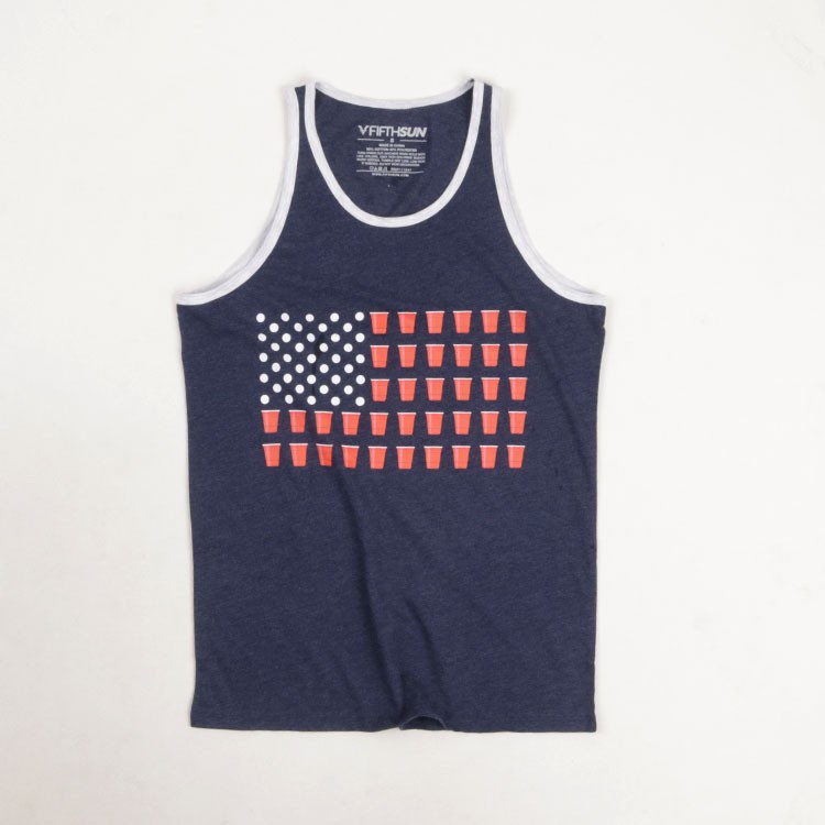 真漂亮！时尚印花工字汗背心夏运动宽松休闲健身居家打底衫男装