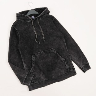 水洗休闲连帽男装 仿牛仔针织薄绒宽松大码 卫衣 80%棉 瑕疵处理