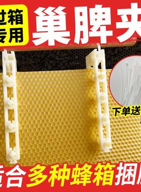 顶格巢脾夹过箱导础夹子野蜂过箱土养圆桶夹脾塑料夹绑脾条固定条