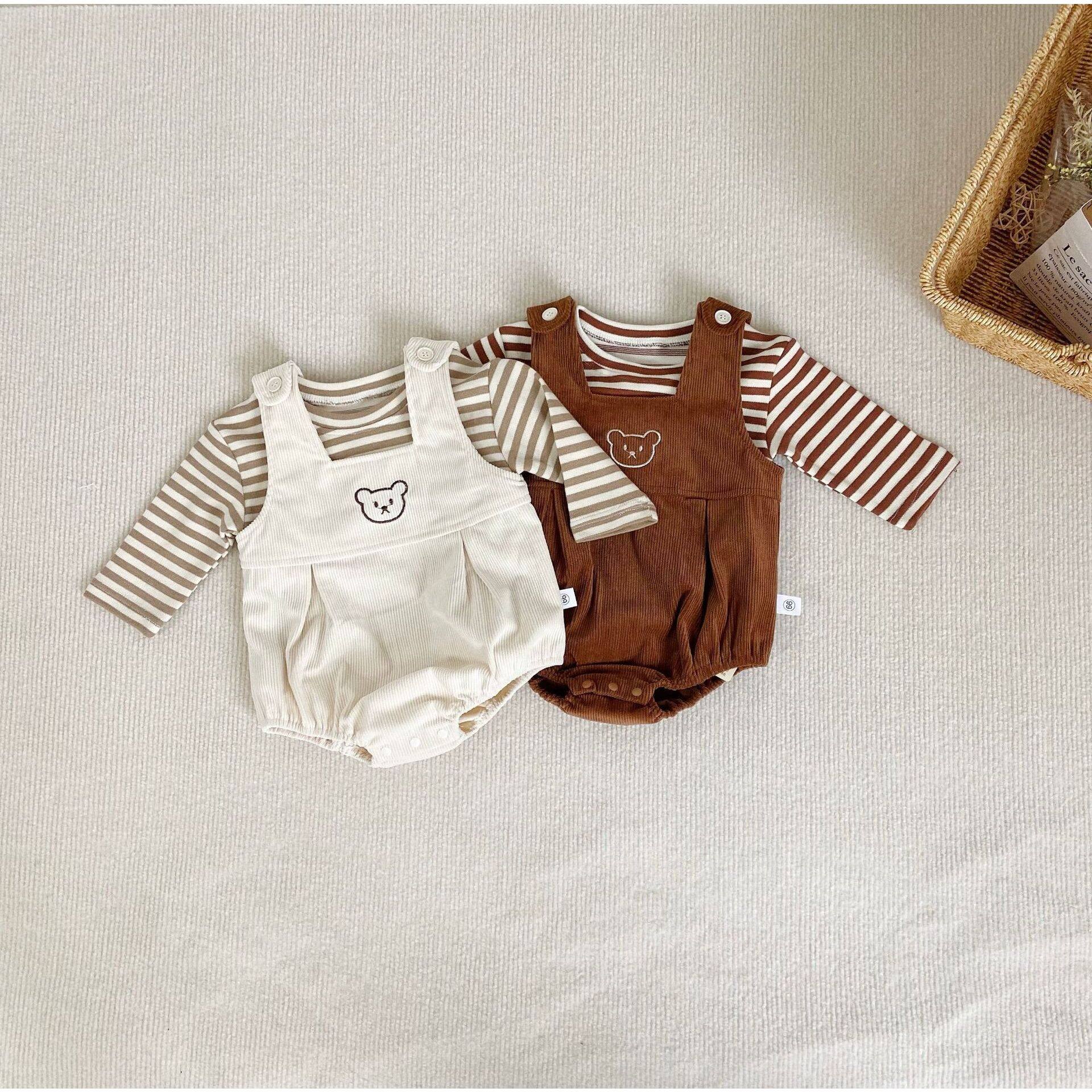 2025韩版婴儿连体衣春秋男女宝宝灯芯绒背带裤哈衣小熊包屁衣套装,童装/婴儿装/亲子装,连身衣/爬服/哈衣,淘宝优惠券,粉丝福利购,淘宝优惠卷