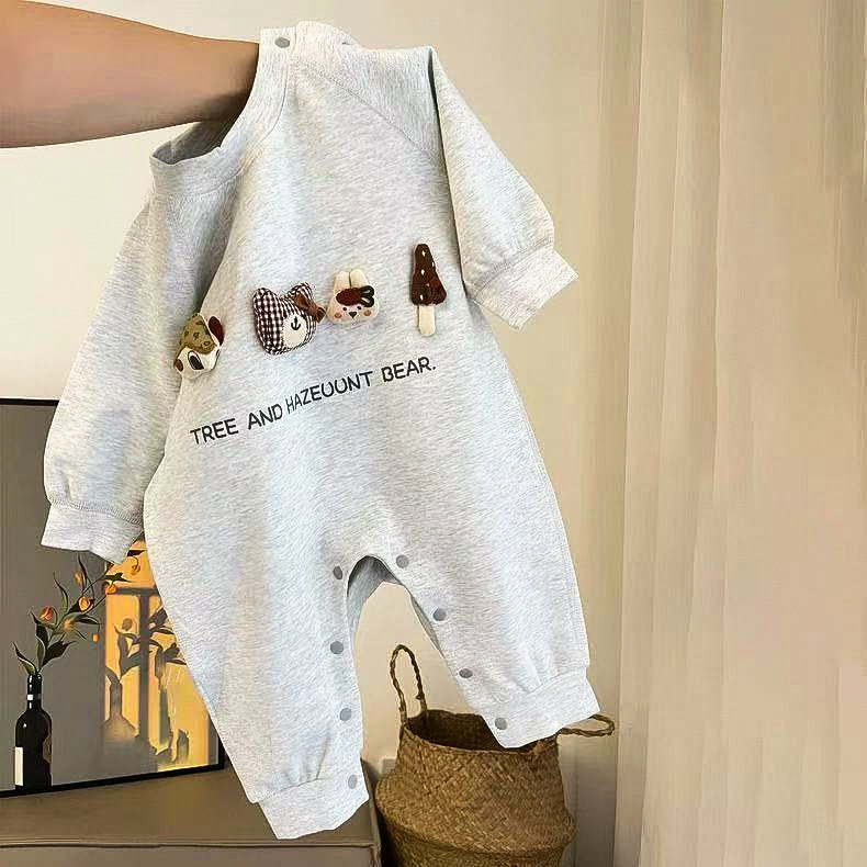 婴儿春秋可爱卡通连体爬服