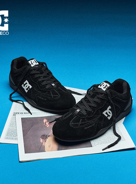 DCSHOES德训鞋2026春季新款复古休闲男鞋黑色休闲足球鞋男赛车鞋