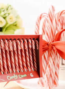 圣诞拐杖糖果年货144g红白味彩虹手杖拐棍糖礼物包邮Cane candy