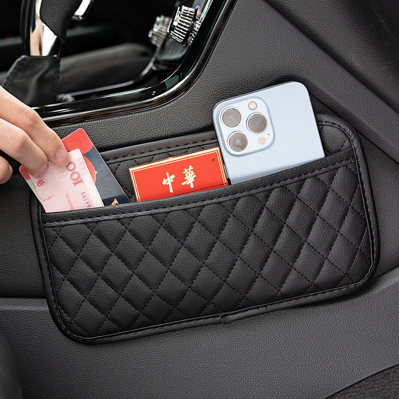 车载储物网兜粘贴式汽车中控放手机置物盒车内多功能收纳车上挂袋