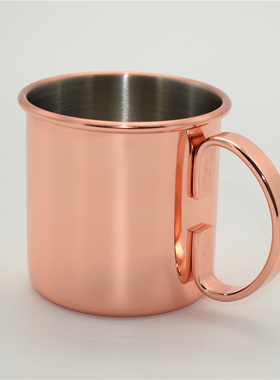 莫斯科骡子鸡尾酒杯 玫瑰金铜杯Moscow Mule啤酒杯咖啡牛奶马克杯