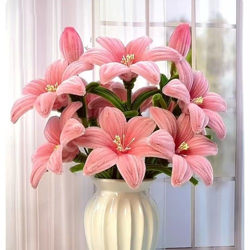 新款百合花扭扭棒材料包DIY摆件