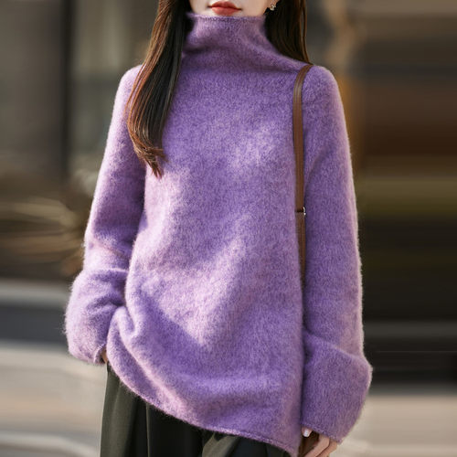 女士堆堆领加厚显瘦秋冬羊毛衫
