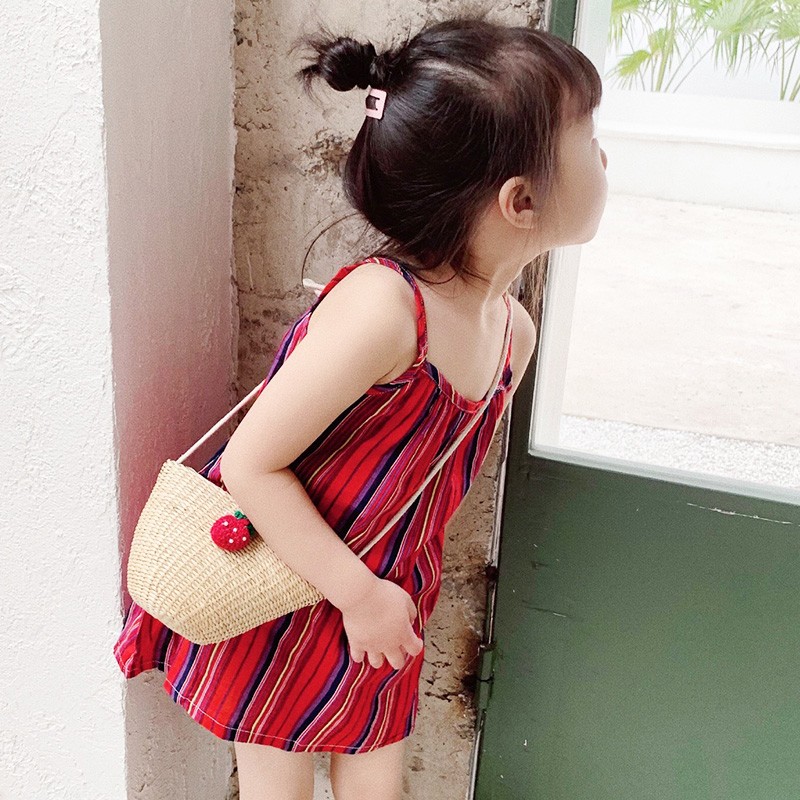 女宝宝连衣裙子女童夏装吊带裙薄小女孩背带裙网红公主裙棉麻豹纹