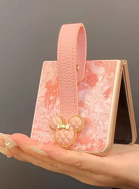 适用小米mixFlip2腕带女novas折叠屏pocket2三星Zflip7fe高级刺绣6新款W25手机壳N3荣耀V手提flip防摔moto50U