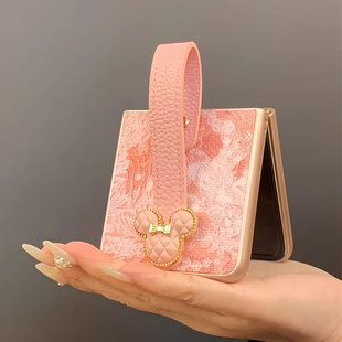 W25手机壳N3荣耀V手提flip防摔moto50U 适用小米mixFlip2腕带女novas折叠屏pocket2三星Zflip7fe高级刺绣6新款