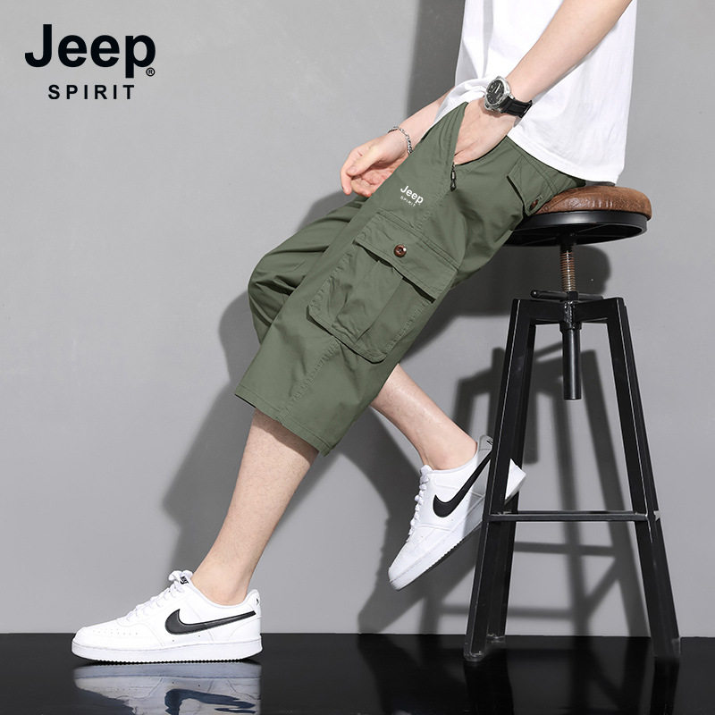 JEEP SPIRIT春夏季新款男士多袋工装短裤五分裤薄款潮流时尚短裤,男装,短裤,淘宝优惠券,粉丝福利购,淘宝优惠卷