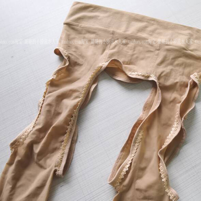 加大码200斤四面吊带镂空钢丝袜连裤袜开裆踩脚女袜夏季透明光腿