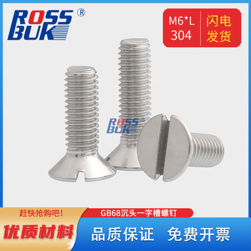 不锈钢沉头一字精密螺丝钉