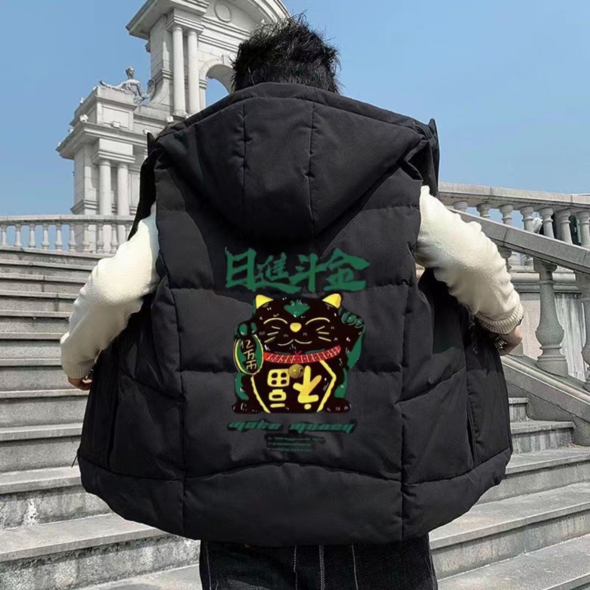棉马甲男士秋冬季学生外套加厚宽松冬装棉衣保暖背心坎肩马夹棉服