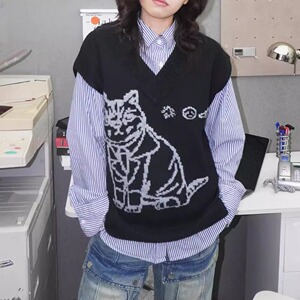 IHaveMyAlibi｜不能在场因为我是猫 毛线背心叠穿坎肩针织马甲