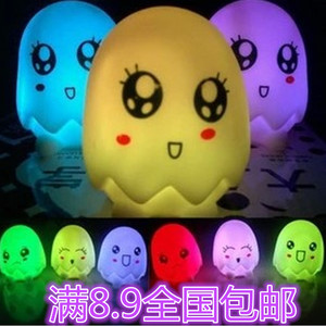 七彩蛋壳小夜灯 渐变小夜灯 LED小夜灯 蛋壳七彩灯 地摊货源包邮