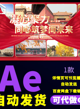 震撼红色致敬奋斗者礼赞新时代七一十一党建历程荣誉照片墙AE模板