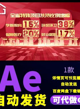 红色大气党政穿梭数据城市发展建设项目扶持文字数据汇报AE模板