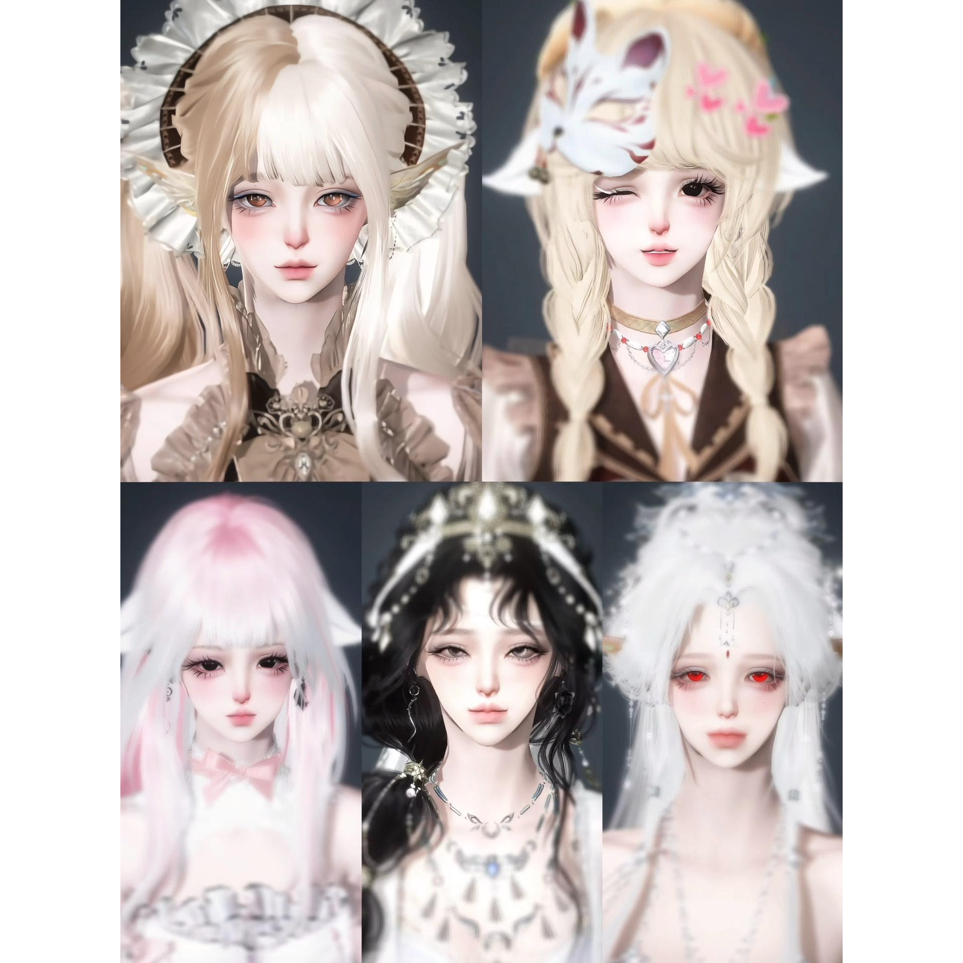 发5 阿七 零零 团团 眠眠 烟璃 绯霜 逆水寒手游捏脸女通用