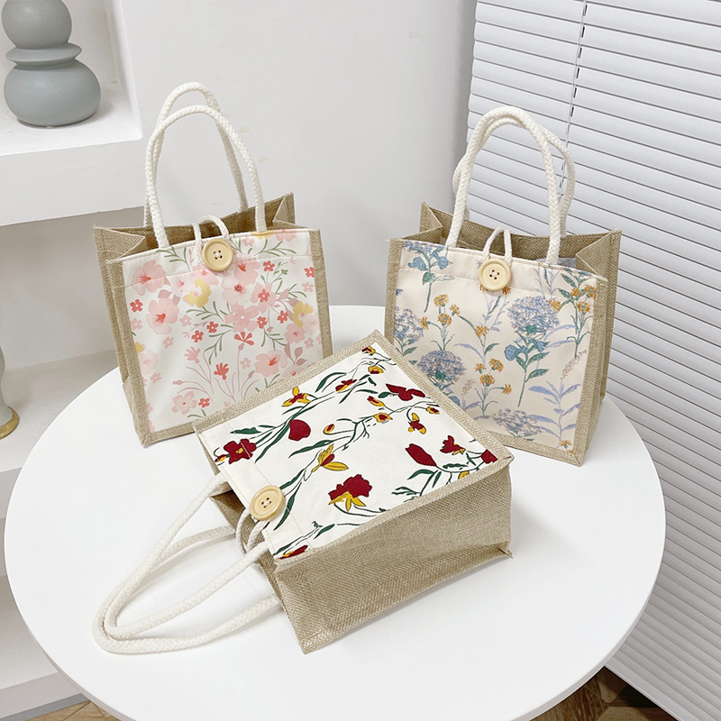 麻布手提袋小挎包ins小