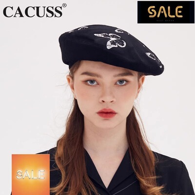 【特惠】秋冬新款刺绣蝴蝶结英伦八角帽女复古礼帽显脸小贝雷帽