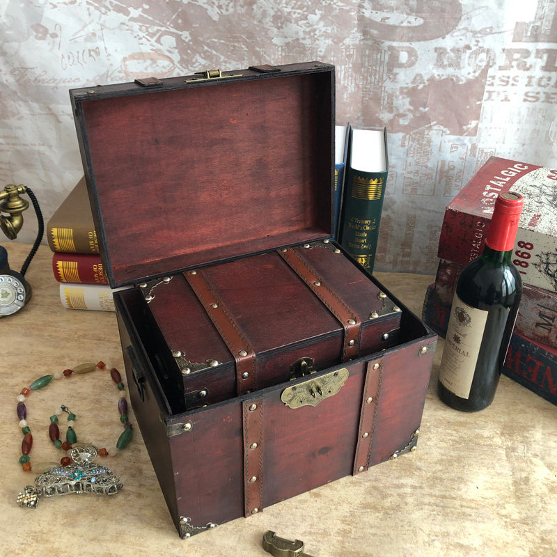 木质复古收纳老式储物箱