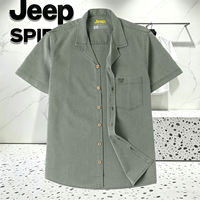 JEEP men's Tencel short-sleeved shirt, a new summer casual plus-size loose, breathable and comfortable shirt for men thumbnail 2