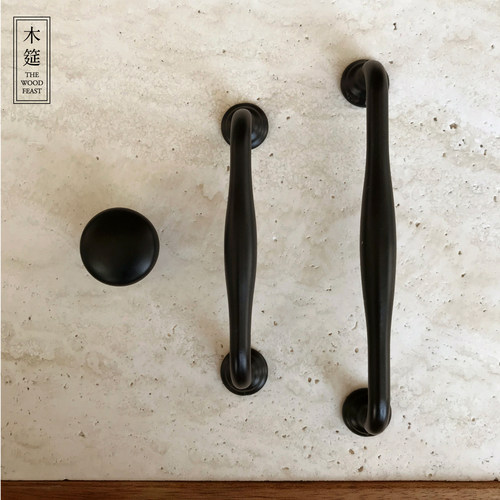 黑色简约复古美式法式柜门拉手