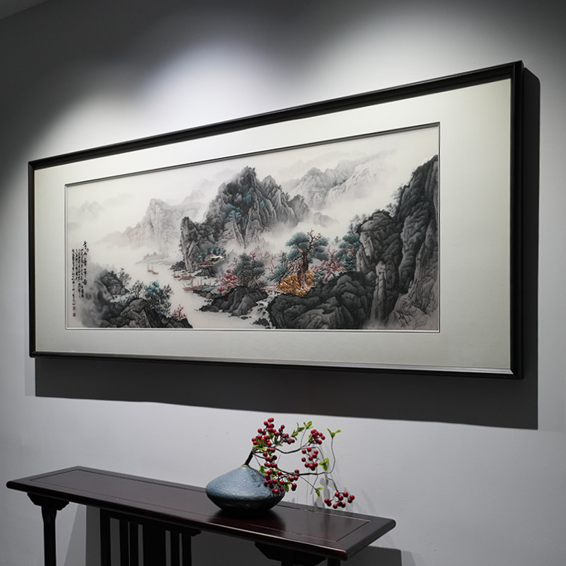 实木外框手工刺绣送货上门包安装