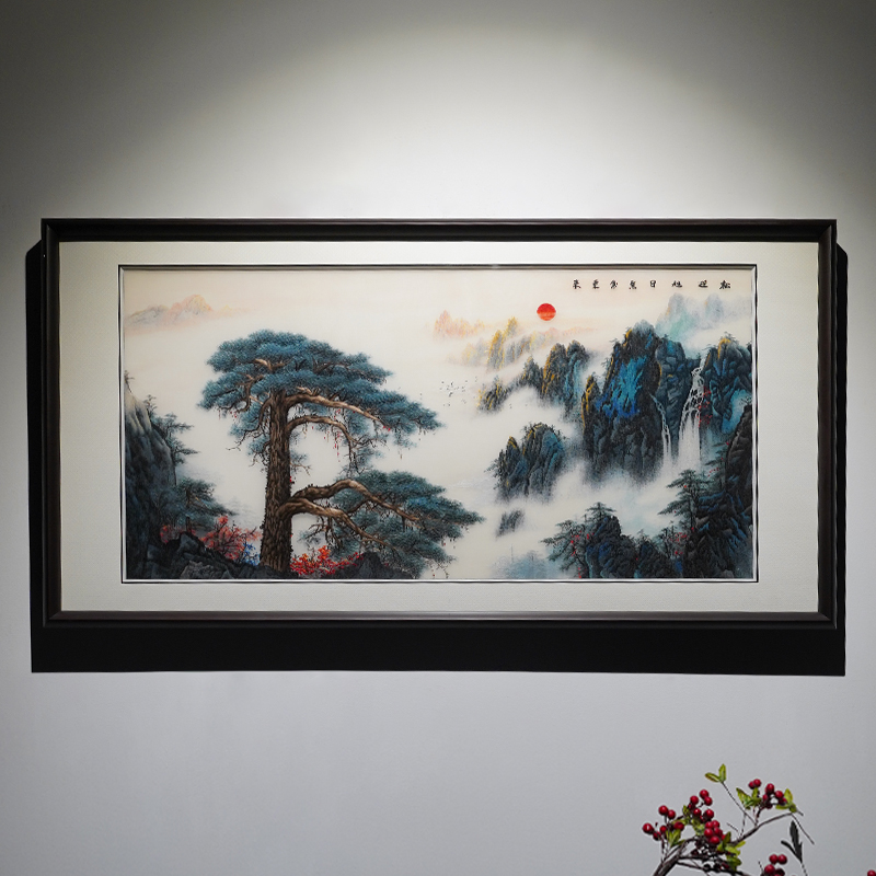 新中式手工刺绣送货上门包安装