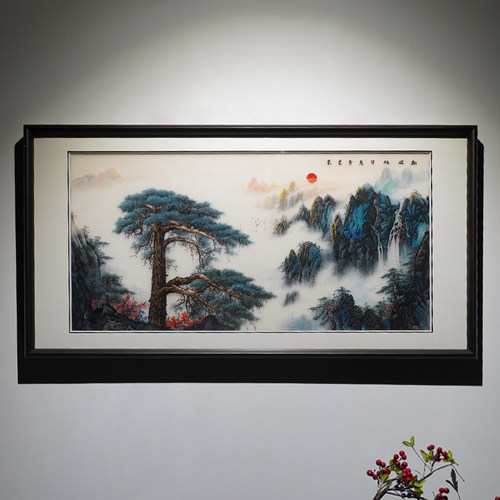 新中式手工刺绣送货上门包安装