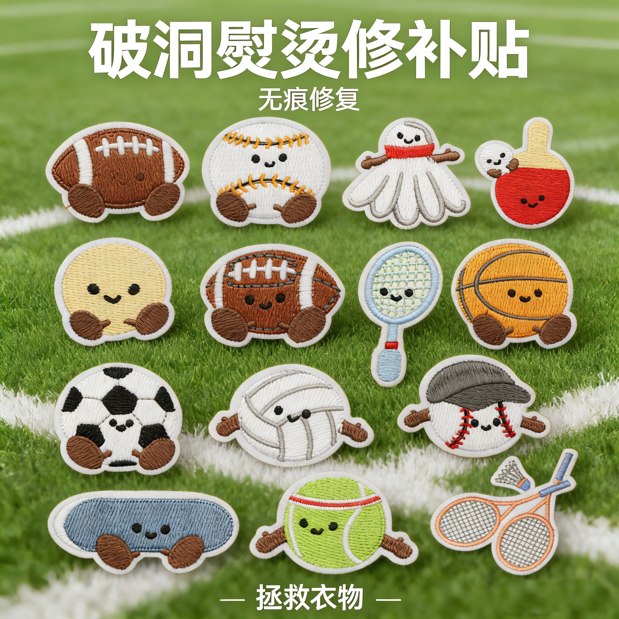 卡通羽绒服的补丁贴熨烫免缝儿童衣服裤子补破洞运动可爱刺绣布贴