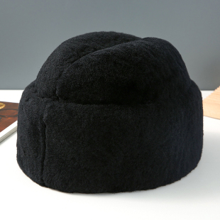 皮毛一体帽子男冬季真皮羊皮羊毛帽真毛地主老人中老年绅士帽棉帽