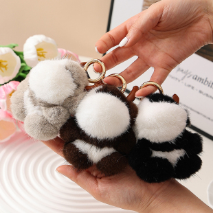 【超萌小牛】进口水貂可爱小奶牛车钥匙扣挂件毛绒公仔玩具包挂饰