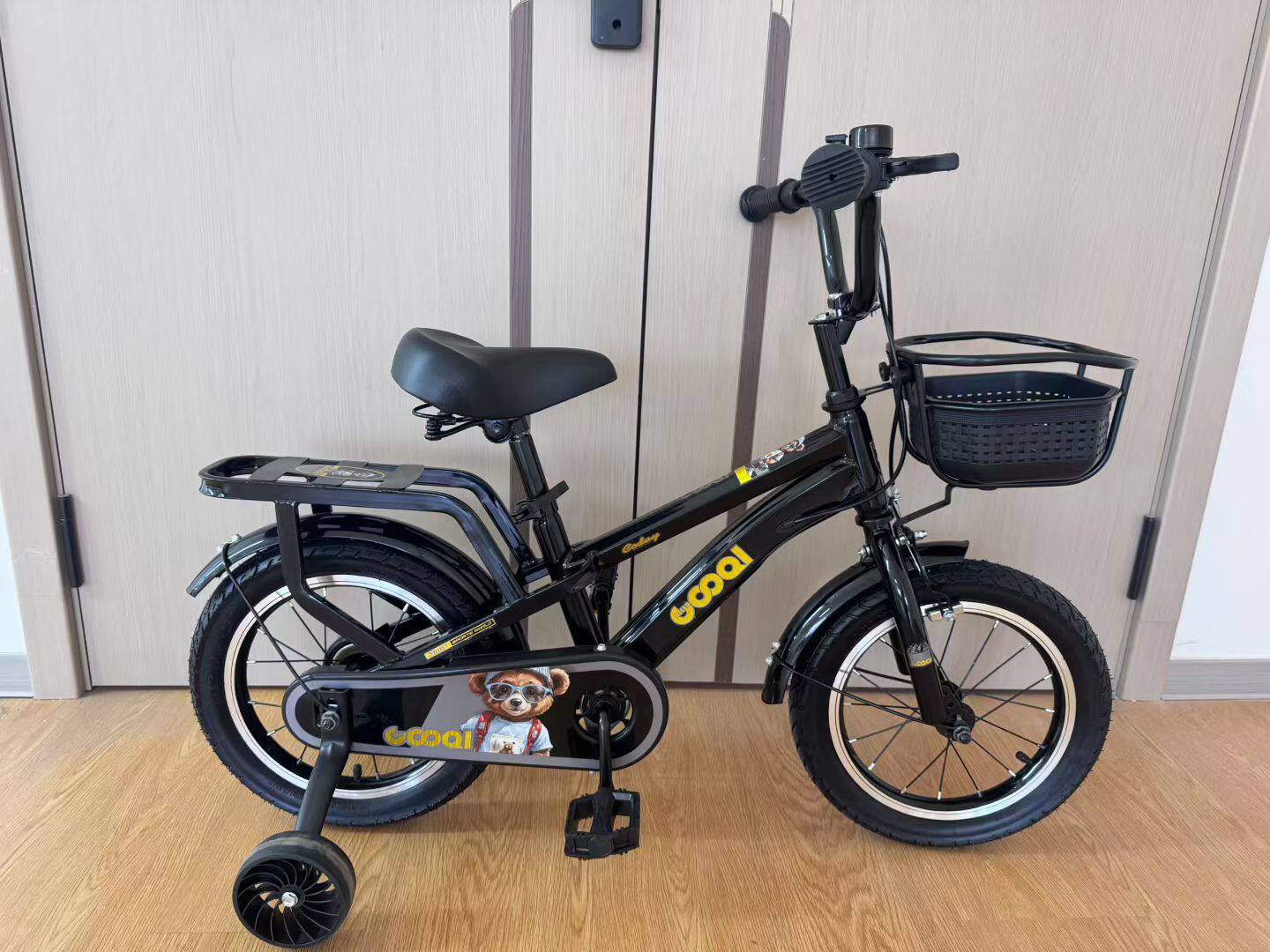 新款儿童自行车12/14/16/18寸脚踏车男女宝宝单车带辅助轮后尾架