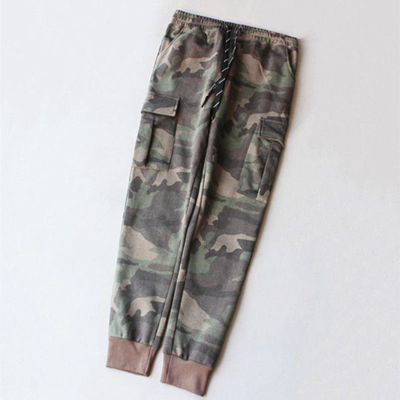 多口袋情侣男女休闲工装裤潮流大码迷彩卫裤军旅毛圈运动新款长裤