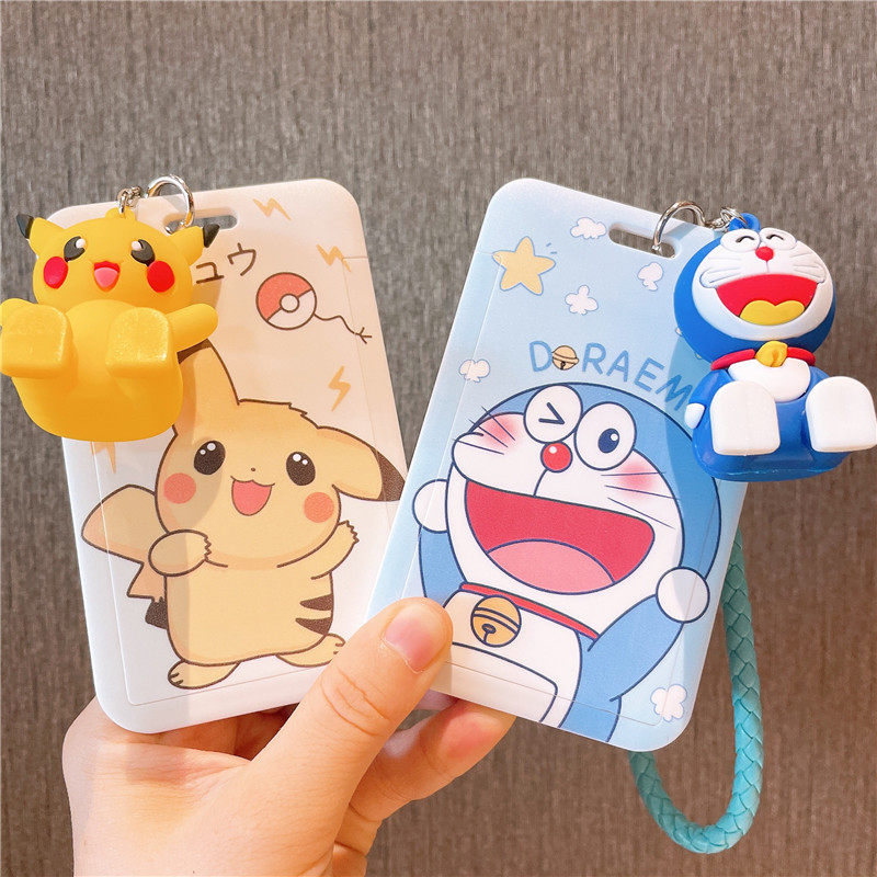 可爱皮卡丘卡套学生可爱饭卡公交卡地铁卡证件卡套员工证件可挂脖