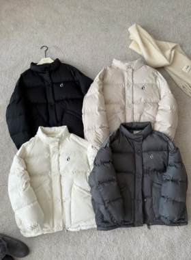 MOCHA DAN韩版宽松珠光面料字母刺绣90白鸭绒羽绒服女冬季25新款