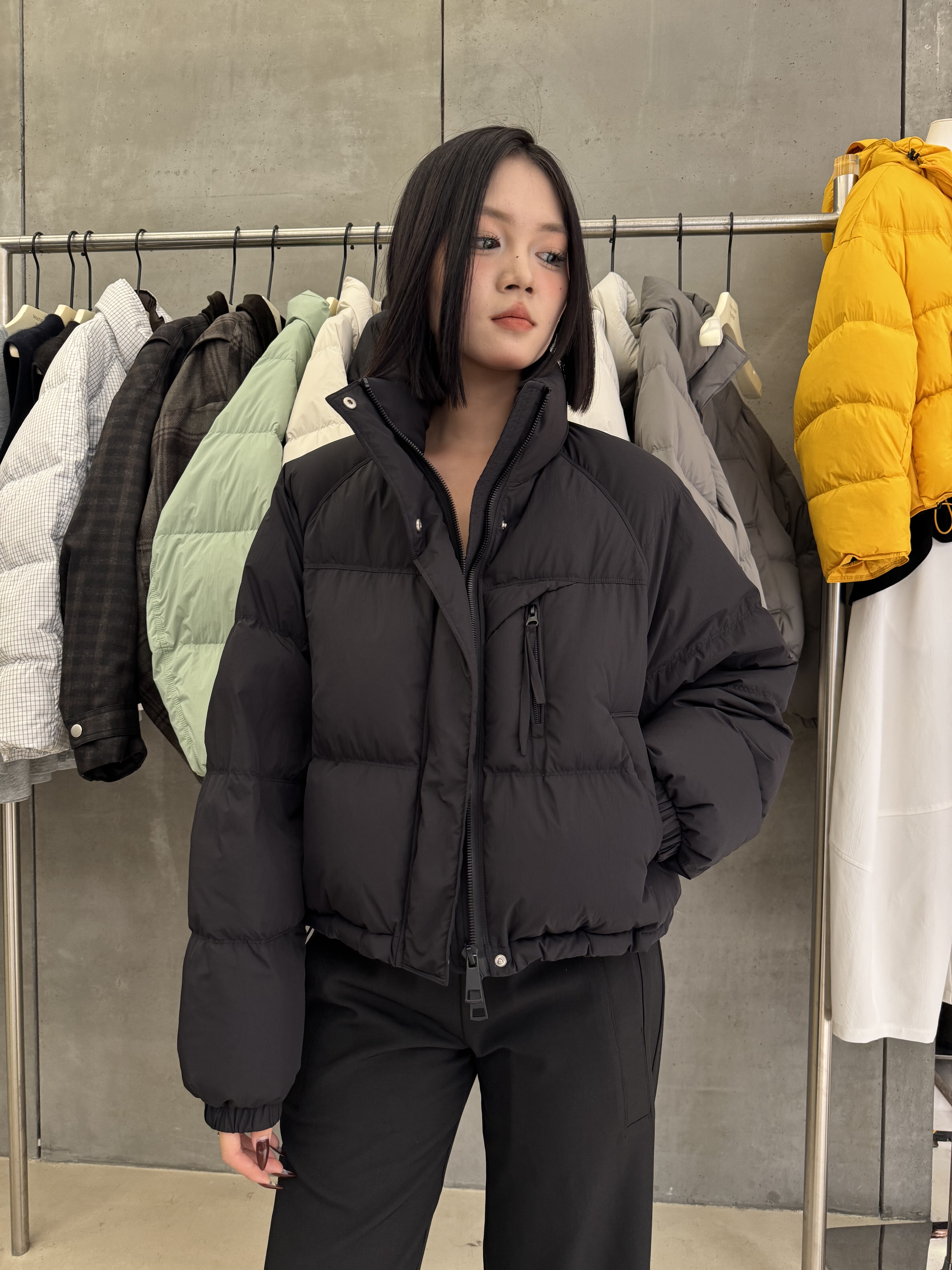 Der.moookka韩版立领90白鸭绒羽绒服女冬季2025新款短款面包服潮