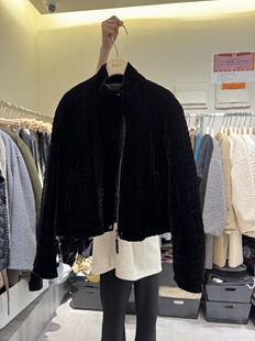 摩登mdeng韩版立领夹棉丝绒外套女冬季2025新款短款保暖棉服95653