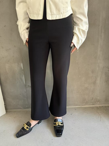 摩登mdeng韩系松紧腰气质显瘦微喇九分裤女26秋季新款休闲裤2K609