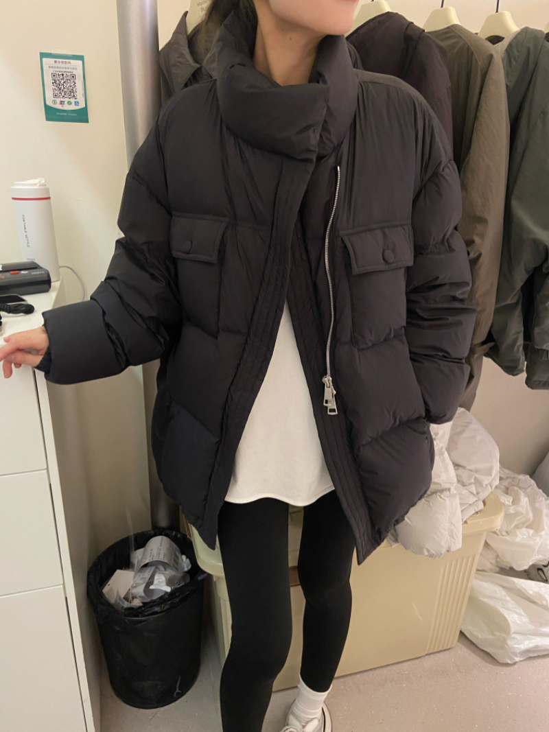 MOCHA DAN韩版简约立领90白鸭绒羽绒服女冬季新款加厚宽松外套潮