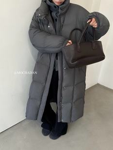 Der.moookka韩系宽松简约中长款 潮 90白鸭绒羽绒服加厚外套女冬季