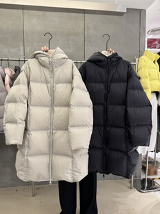 新款 MOCHA 90白鸭绒羽绒服女冬季 连帽中长款 加厚保暖外套 DAN韩版