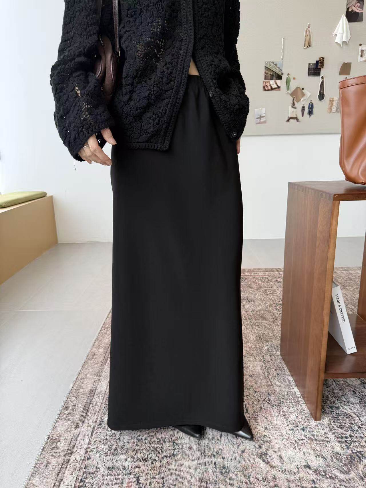 摩登mdeng韩版高腰加绒后开叉直筒半身裙女冬季25新款中长裙61950,女装/女士精品,半身裙,淘宝优惠券,粉丝福利购,淘宝优惠卷